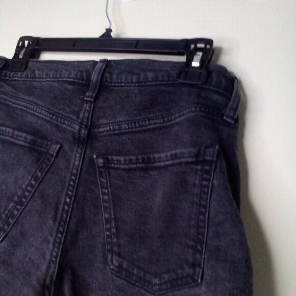 Old Navy Cut-Off Shorts Women 4 Denim Sky Hi A-Line Raw Hem Black - Picture 12 of 12